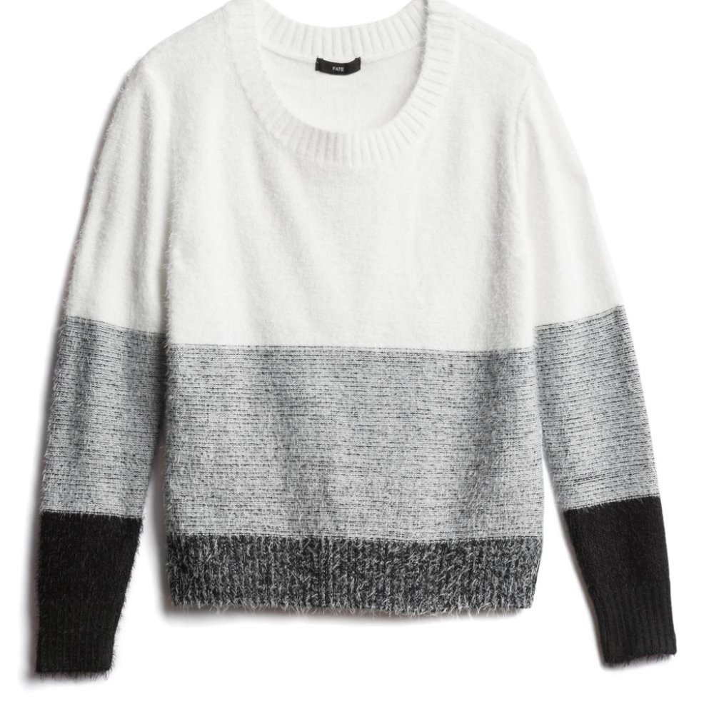 Formosa Color Block Fuzzy Pullover by Fate